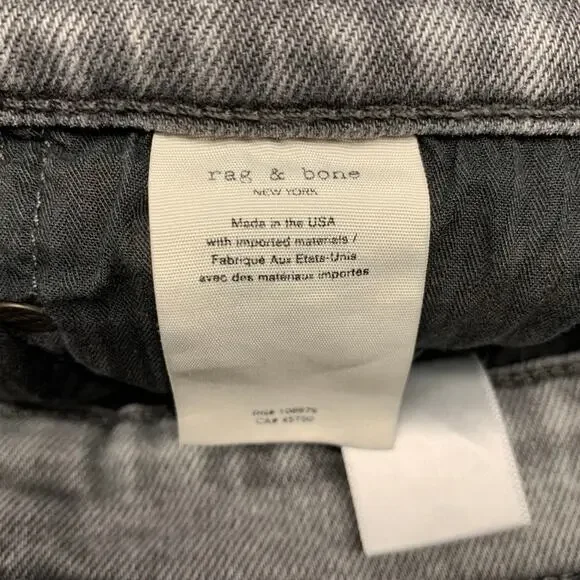RAG & BONE Size 31 Grey Wash Cotton Blend Skinny Jeans